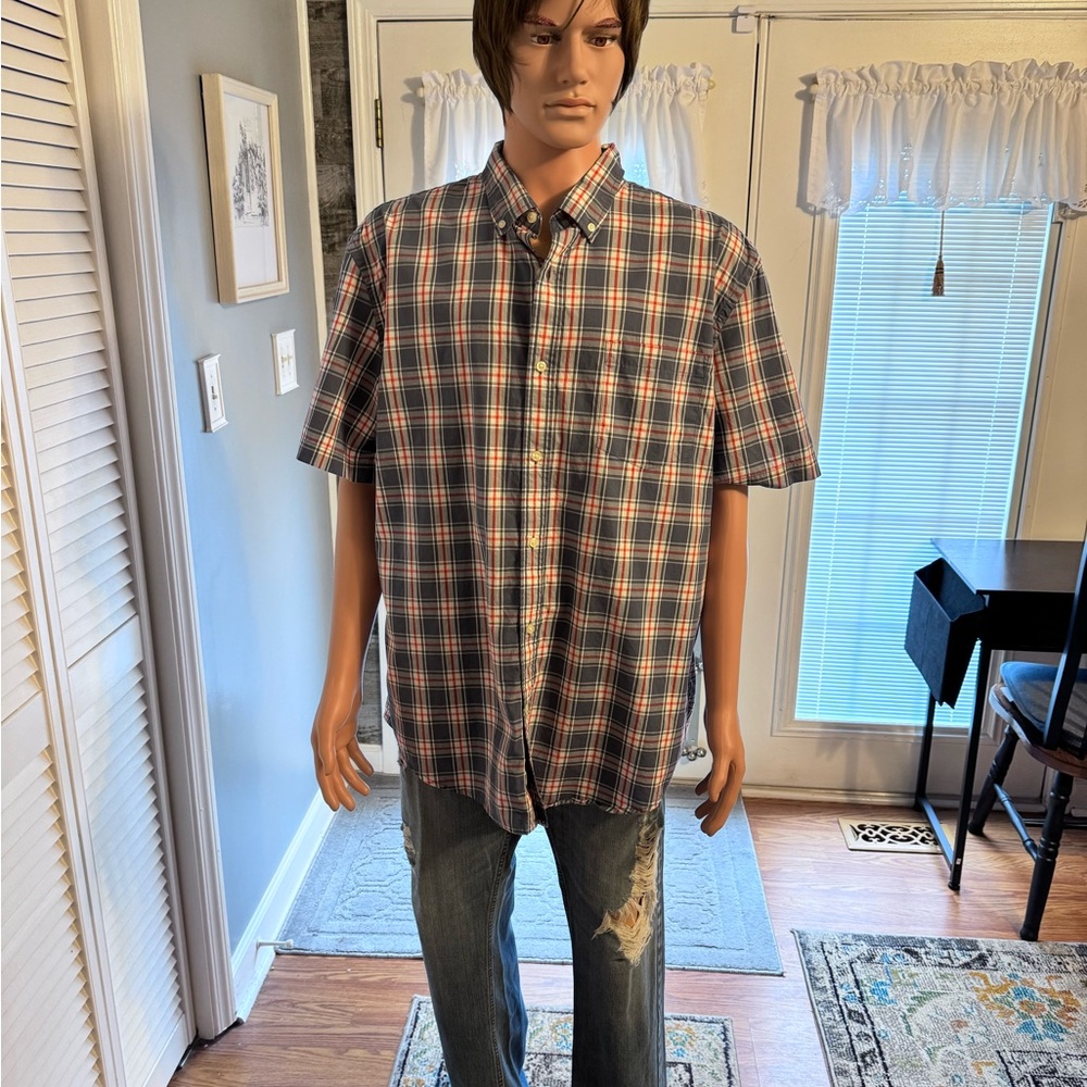 Men's St Johns Bays Comfort Stretch Button Down Shirt SZ‎ XL Plaid